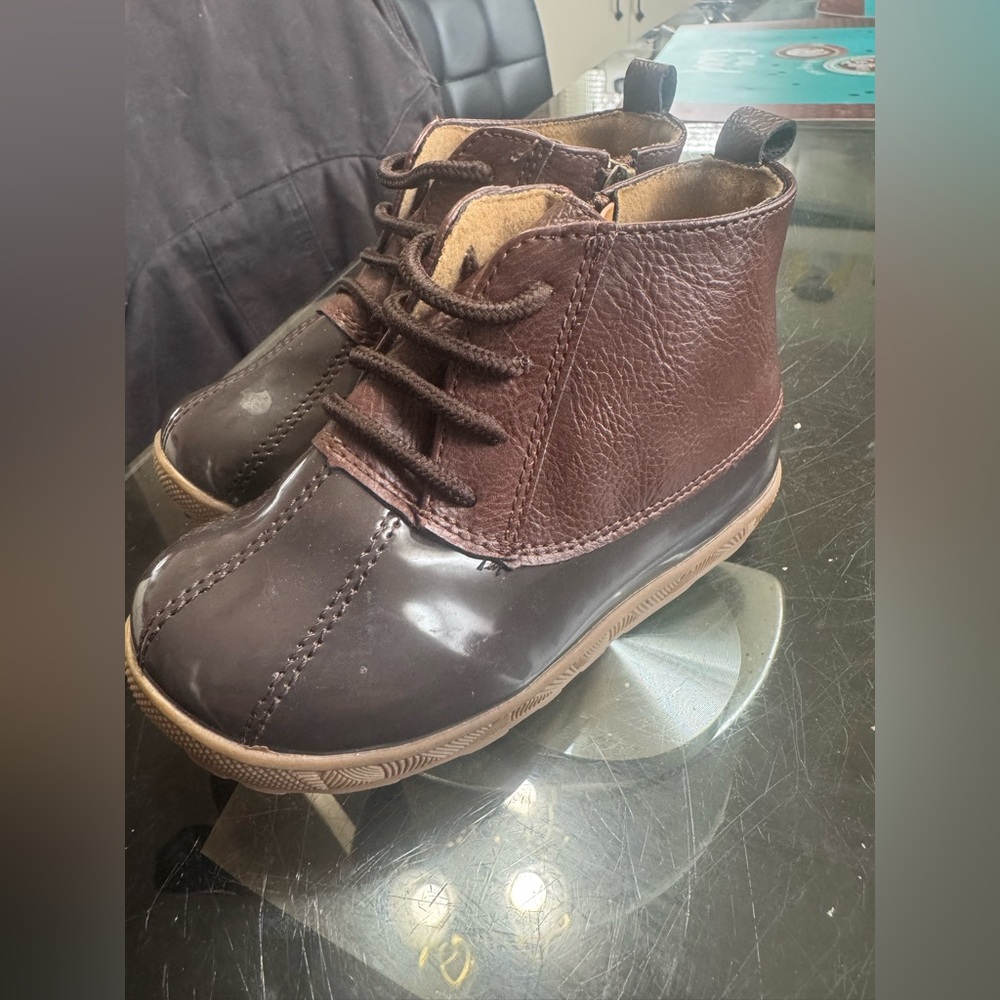 Toddler Brown Lace-Up Leather Boots